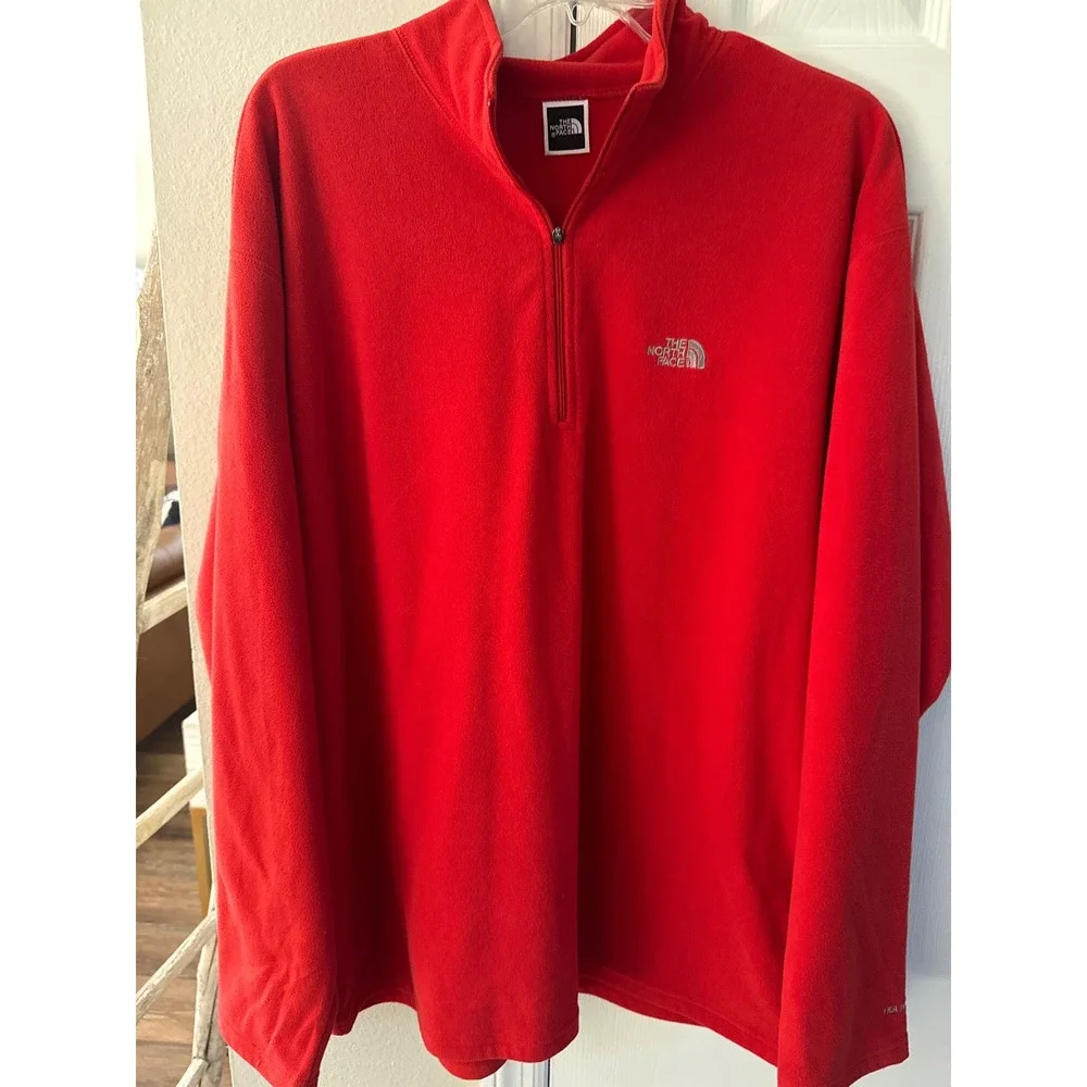 The North Face TKA 100 Men's Size XL 1/4 Zip Pullover Fleece Jacket‎ size XL Red